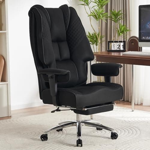 Image of EXCEBET Heavy Duty Executive Mesh Office Chair 180kg - Big & Tall Ergonomic Desk Chair with 14cm Pocket Spring Seat, Breathable High Back Computer Gaming Chair for Home (Mesh Black)