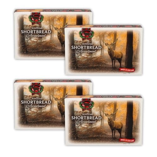 Image of Bundle of 4 Scottish Shortbread Assortment – Classic Selection of Traditional Butter Biscuits with Rich, Buttery Flavor | Baked in Scotland – 200g Each