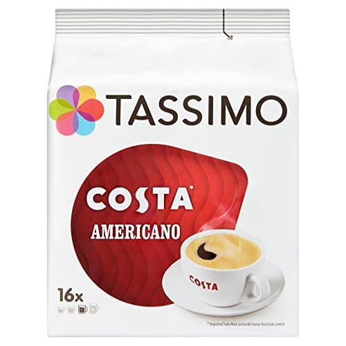 Image of Tassimo Costa Americano Coffee Pods Pack of 5 x 16 Pack - Total of 80 Coffee Capsules