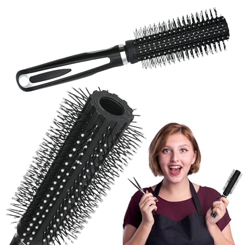 Image of Radial Hairbrush for Women, Professional Bristle Brush for Styling & Polishing, Round Hair Brush for Blow Drying, Curling Brush, Ideal Round Hair Brush for Men, Women and Barbers Size-23cm