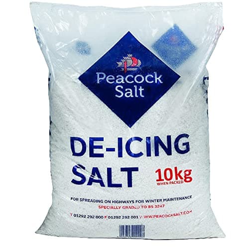Image of White De-Icing Grit Rock Salt for Clear Driveway Paths and Roads of Ice and Snow 10KG Bag of Melting Salt