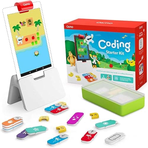 Image of Osmo - Coding Starter Kit for Fire Tablet - 3 Educational Learning Games - Ages 5-10+ - Learn to Code, Coding Basics & Coding Puzzles - STEM Toy (Osmo Fire Tablet Base Included)
