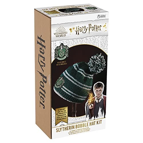 Image of Wizarding World - Slytherin Hogwarts House Beanie Hat Kit - Harry Potter Wizarding World Knitting Kits by Eaglemoss Collections