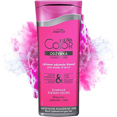 Image of Joanna Ultra Color - Conditioner For Pink Shades Of Blond - Colour Refreshing & Hair Care - Moisturising Ingredients - Prevent Frizz - Ideal For Cool Shades - Neutralises The Yellowish Hue - 200 g
