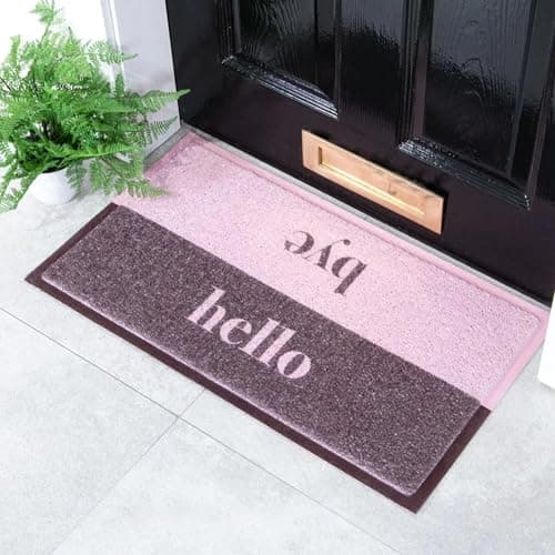 Image of Artsy Mats Hello Bye Pattern Indoor & Outdoor Door Mat - Incredibly & Weatherproof Doormats - Non Slip Mat, (70x40 cm)