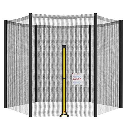 Image of Cliselda Trampoline Replacement Net,Safety Enclosure Surround for 10ft 6 Pole Round Outdoor Trampolines - Net Only,Poles Not Included - Black