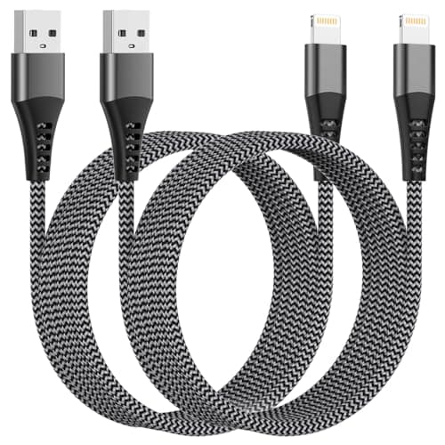 Image of iPhone Charger Cable 3M 2Pack[Apple MFi Certified], Extra Long USB to Lightning Cable 3M Nylon iPhone Cable for Apple iPhone 14 13 12 Pro Max XR XS 8 7 iPad