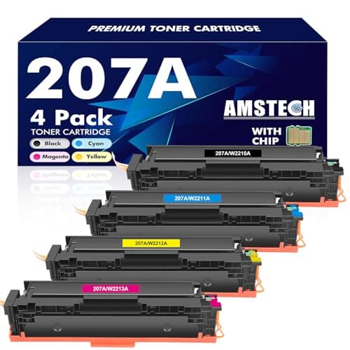 Image of 207A 207X M283fdw Toner Cartridge With Chip Multipack for HP Color LaserJet Pro MFP M283fdw M255dw M283fdn M282nw M255nw W2210A W2211A W2212A W2213A Ink - Black Cyan Yellow Magenta