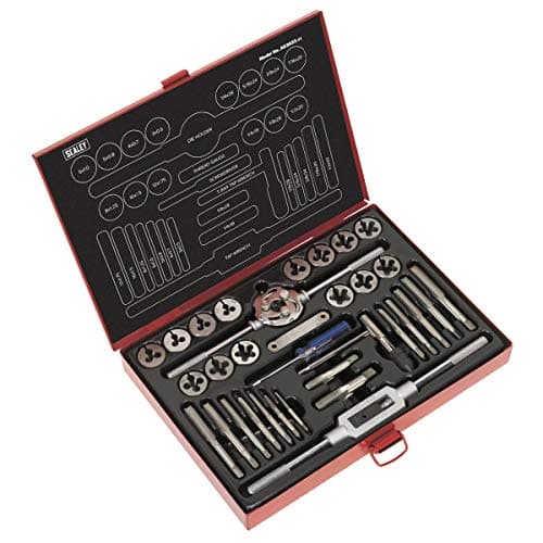 Image of Sealey Ak3033 Tap and Die Set 33Pc Split Dies Metric/Unf/Bsp