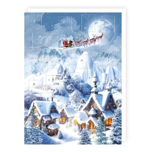 Image of Traditional Advent Calendar - Santa Over the Village - No Chocolate
