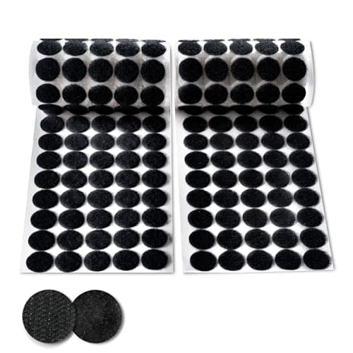 Image of DoGeek 600 PCS 20mm Black Double Sided Hook and Loop Self-Adhesive Dots, Waterproof Round Pads Suitable for DIY Crafts & Organization