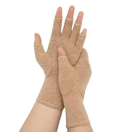 Image of haetair Fingerless Gloves For Women Men – Breathable Soft Half Finger Glove Spandex Blend Moisture Wicking for Sport (Khaki, M)