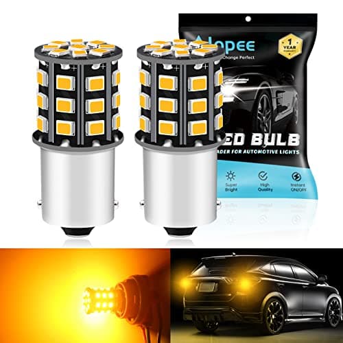 Image of Alopee 2 Pack P21W LED Indicator Bulb Amber Extremely Bright 12V-24V 382 P21W Indicator Car Bulbs Replacement for Front and Rear Turn Signal Lights Tail Blinker Lights 2835 33 SMD
