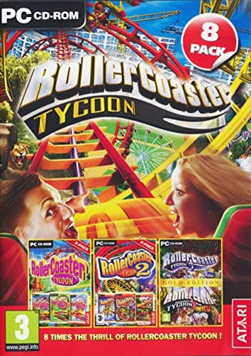 Image of RollerCoaster Tycoon 8 Pack - 1, 2 and 3 Plus Various Official Expansion Packs (PC CD)