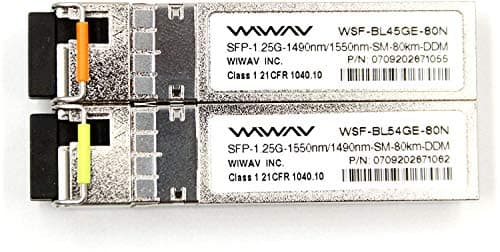 Image of Jeirdus for Cisco GLC-BX-U80 and GLC-BX-D80 1.25G SFP Module BIDI WDM Transceiver 80KM Simplex LC DDM/DOM support 1490/1550nm (1Pair)