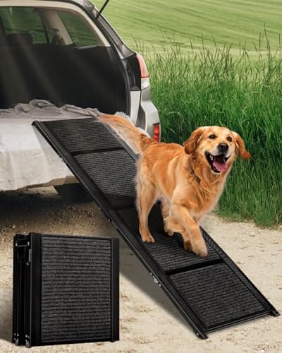 Image of 160CM Folding Dog Ramp for Car SUV Truck, Portable Pet Ramp for Large Dogs, Lightweight Non-Slip Dog Car Ramp, Sturdy Dog Ramp for Cars and SUV & Truck, Easy to Carry and Store