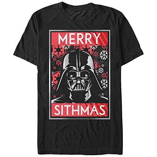 Image of Star Wars Men's Christmas Sithmas Darth Vader Black T-Shirt
