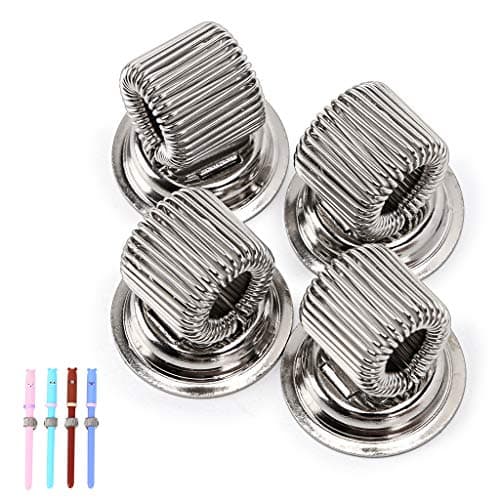Image of BTSKY 4 Pcs Super Strong Magnetic Pen Pencil Holders Clips with Adjustable Spring Loop, Removable Stainless Steel Pen Clip, Fit Any Size Pens Markers Use in Home Office Refrigerator, Whiteboard