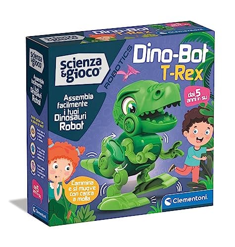 Image of Clementoni - Science Robotics-Dino Bot Build, Robotic Laboratory, T-Rex Dinosaur Model, STEM, Scientific Game 5 Years, Made in Italy, Italian Colour, 19331