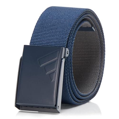 Image of adidas Unisex's Reversible Web Golf Belt, Collegiate Navy/Grey Five, One Size