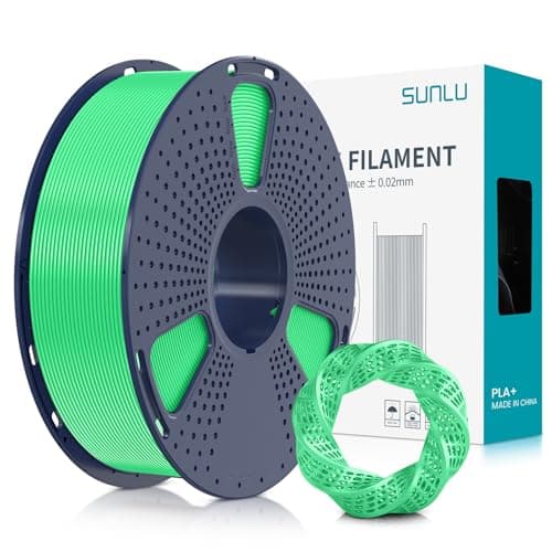 Image of SUNLU PLA Plus 3D Printer Filament, 1.75mm PLA+ 3D Filament for FDM 3D Printer & 3D Pens, Neatly Wound Filament, Strong and Toughness, Dimensional Accuracy +/- 0.02 mm, 1KG Spool(2.2 LBS), Green