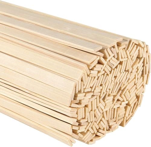 Image of ZOENHOU 300 PCS 16 Inch Natural Bamboo Sticks for Crafts, Wooden Craft Sticks, Bamboo Sticks for Parol Making Molding Building Supplies