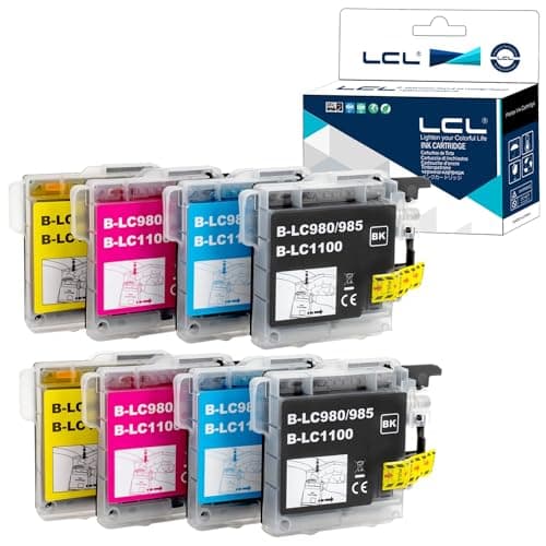 Image of LCL LC980 Ink Cartridge Replacement for Brother LC980 LC1100 LC1100BK LC1100C LC1100M LC1100Y for DCP-J140W 145C 165C 185C 195C 197C 365CN 375CW 385C 390CN DCP-377CW 385C 390CN (8 Pack)