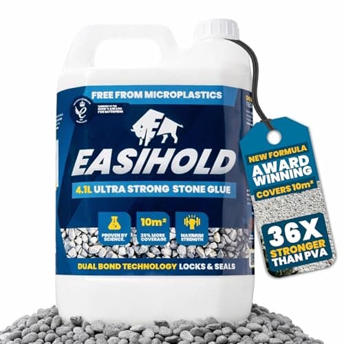 Image of Vuba Easihold 4.1L Gravel Binder – Rock, Stone Adhesive & Mulch Glue, Dual Bond Tech Ready-to-Use, Pea Gravel & Bark Stabiliser for Landscaping Paths, Patios & Borders 10m² Coverage, 3-Year Protection