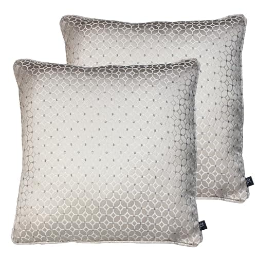 Image of Prestigious Textiles Frame Embroidered Geometric Piped Feather Filled Cushion - Twin Pack