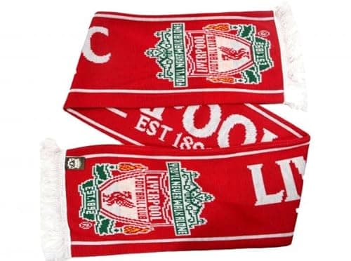 Image of Liverpool Established 1892 Jacquard Knit Scarf Red White - One Size