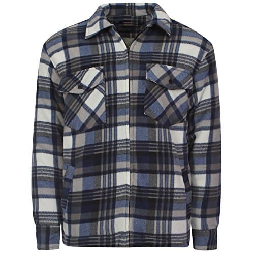 Image of MyShoeStore® MENS PADDED CHECK SHIRT SHERPA FUR LINED LUMBERJACK COLLARED FLANNEL QUILTED WORK JACKET WARM THICK THERMAL CASUAL WORKWEAR TOP FLEECE APPAREL LUMBER JACK PADDED SHIRTS PLUS BIG SIZE XL