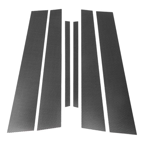 Image of TUCKBOLD 6 Pcs Front Rear Left Right Car Door Pillar Window Trim for Acura TL 2004-2008 Plastic Black Carbon Fiber