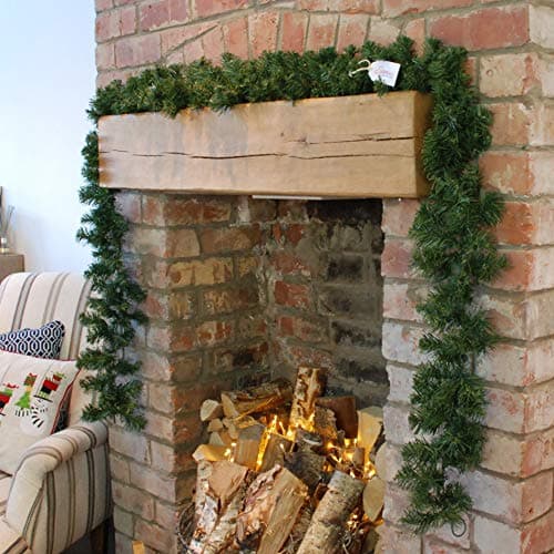 Image of Samuel ALEXANDER 270cm (9ft) x 20cm Pine Christmas Garland Plain Green