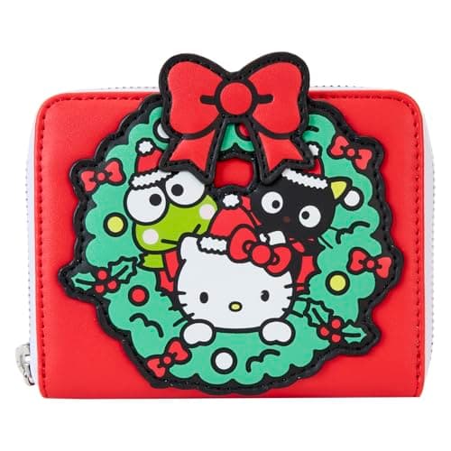 Image of Loungefly Sanrio Winter Wonderland Zip Around Wallet Red