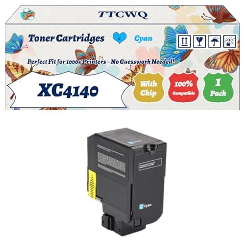 Image of Compatible for Lexmark XC4140 Toner Cartridges Work for Lexmark XC4140 XC4143 XC4150 XC4153 Printers, with Chip, High Yield 30000 Pages, High-Definition Printing (1 Pack Cyan)
