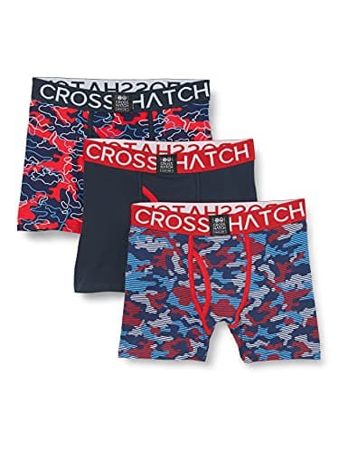 Image of Crosshatch Men's Linamo Boxer Shorts, Samba Red, XXL UK