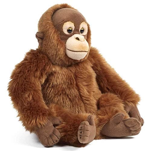 Image of Living Nature Orangutan, Realistic Soft Cuddly Monkey Toy, Naturli Eco-Friendly Plush, 24cm, Brown