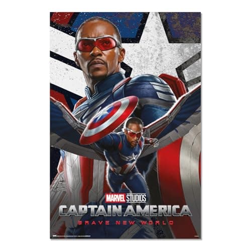 Image of Grupo Erik Poster Marvel Captain America Brave New World - 36 x 24 inches / 91.5 x 61 cm - Shipped Rolled Up - Cool Posters, Art Poster, Wall Posters & Prints