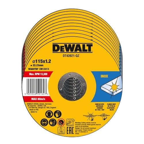 Image of DT43921 Metal Cut Off Disc 115 x 1.2 x 22.23mm (Pack 10)