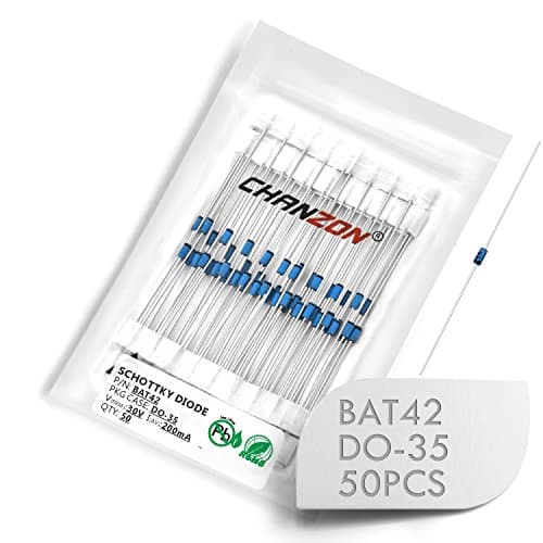 Image of (Pack of 50 Pieces) Chanzon BAT42 Schottky Barrier Rectifier Diodes 200mA 30V DO-35 (DO-204AH) Axial 0.2A 30 Volt Small Signal Switching Diode