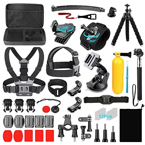 Image of Ci-Fotto Action Camera Accessories Set, 50-in-1 Sports Camera Accessories Compatible with Hero 13 12 11 10 9 8 7, Max Insta360 GO 2 SJ6000 SJ5000 DJI OSMO Action Cam DBPOWER AKASO