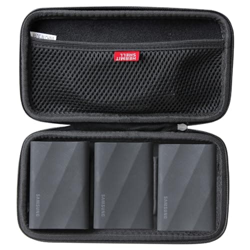 Image of HERMIT SHELL Hard Travel Case for Samsung Portable SSD T9 Portable SSD 4TB/ 2TB/ 1TB, USB 3.2 External Solid State Drive (for 3 Hard Drives)