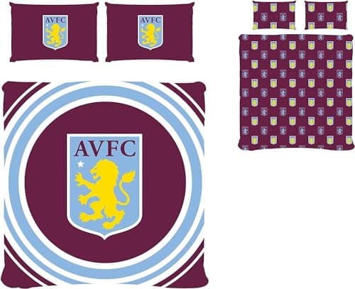 Image of FOCO Aston Villa FC Reversible Double Duvet Set