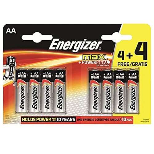 Image of Energizer 632857 Max AA Alkaline 4+4 Batteries, 1.5 V