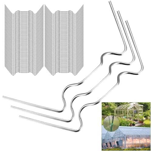 Image of 100 PcsGreenhouse Glass Clips, Greenhouse Window Clips, Stainless Steel Greenhouse Glass Pane Fixings Clipss, Glazing W Wire Clipsfor Green House Glass Holding Accessorie