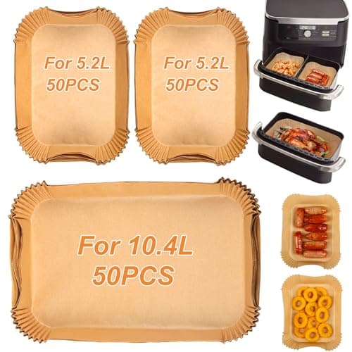 Image of BYKITCHEN Air Fryer Liners for Ninja Foodi Flex Drawer AF500UK 10.4L, 150Pcs Air Fryer Accessories, Large Air Fryer Parchment Paper Liners, Compatible for Cosori Dual Blaze 10L & Instant 8.5L