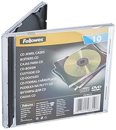 Image of Fellowes 98310 Cd Jewel Case - Black (Pack of 10)