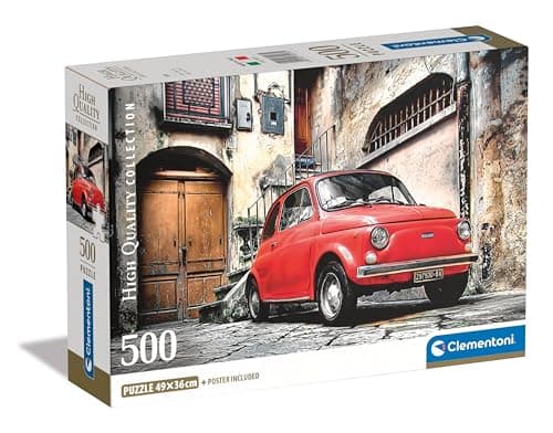 Image of Clementoni Jigsaw Puzzle 500 Collection - 500 Pieces - Poster Included, Puzzle For Adults 14-99 Years, Gift For Men/Women, Car, Italy, Fiat, Made In Italy, 35537