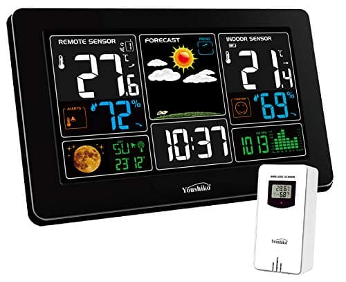 Image of Youshiko YC9441 (Official 2026 UK Version) Wireless Weather Station, Radio Controlled Clock, Indoor Outdoor Temperature Thermometer, Humidity, Barometric Pressure, weather forecast