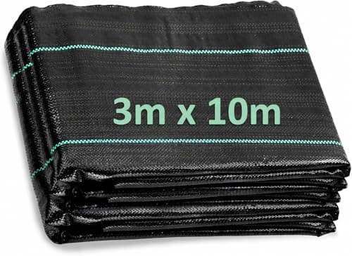 Image of ANSIO Heavy Duty Weed Membrane 3m x 10m – Garden Weed Control Fabric, UV Stabilised Ground Cover, Breathable Landscape Fabric for Patios, Flower Beds, Driveways & Landscaping